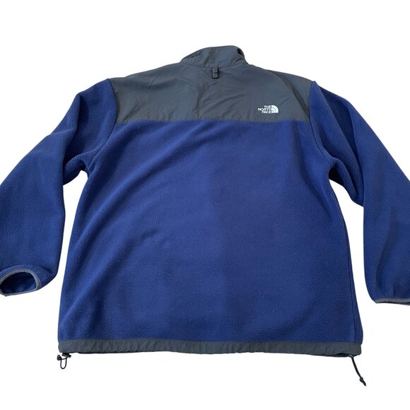 The North Face Hybrid Fleece Jacket Men's Size XL Blue with Gray Nylon Shoulders - Picture 6 of 6
